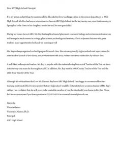 Recommendation Letter For A Teacher 32 Sample Letters for sizing 800 X 1035