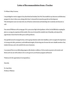 Recommendation Letter For A Teacher 32 Sample Letters in sizing 800 X 1035