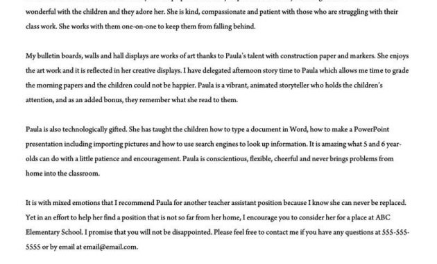 Recommendation Letter For A Teacher 32 Sample Letters inside proportions 800 X 1035