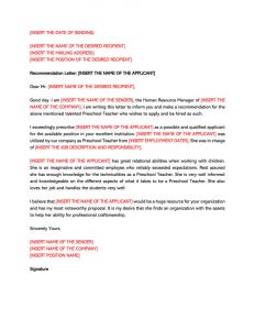 Recommendation Letter For A Teacher 32 Sample Letters inside proportions 800 X 1035