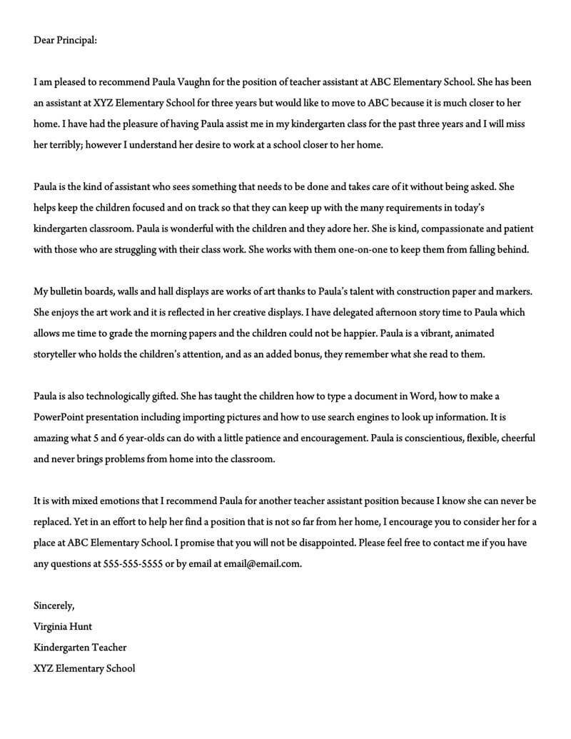 Recommendation Letter For A Teacher 32 Sample Letters intended for size 800 X 1035