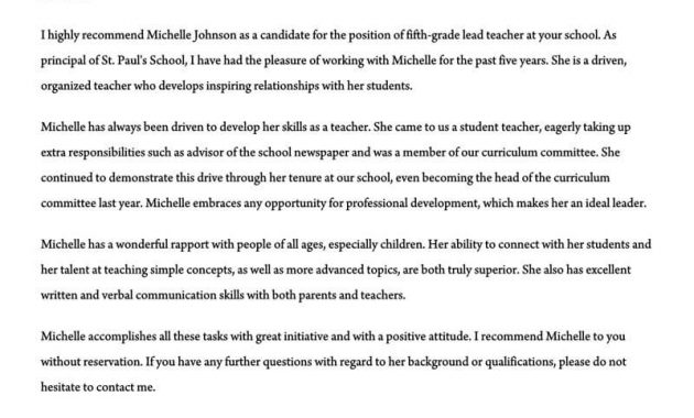 Recommendation Letter For A Teacher 32 Sample Letters with regard to sizing 800 X 1035