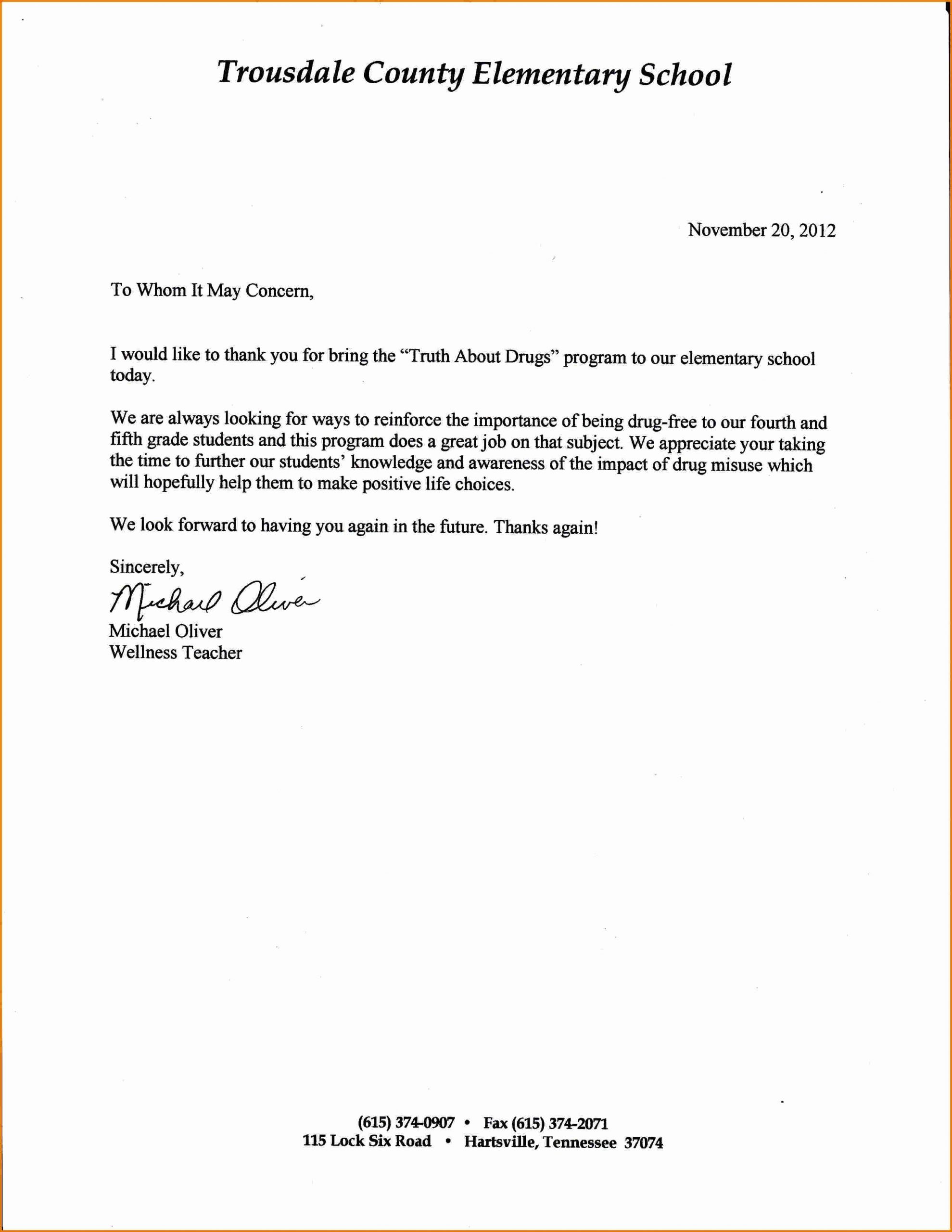 Sample Letter Of Recommendation For Elementary Student • Invitation