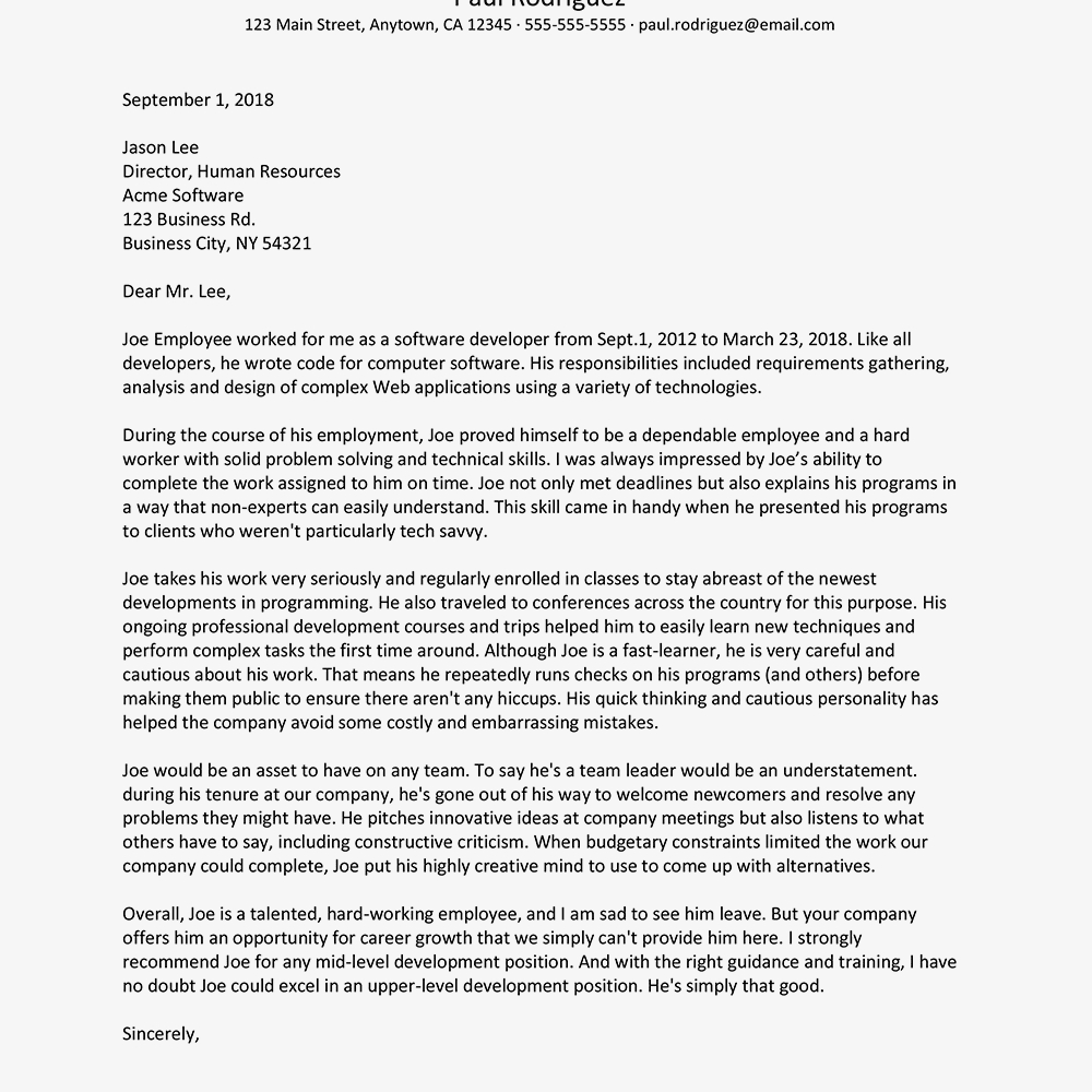 Architecture job reference letter