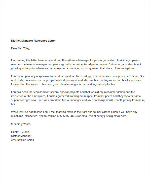 Recommendation Letter For Employee From Manager Enom throughout measurements 600 X 730