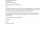 Recommendation Letter For Higher Studies Reference Letter with size 1700 X 2200