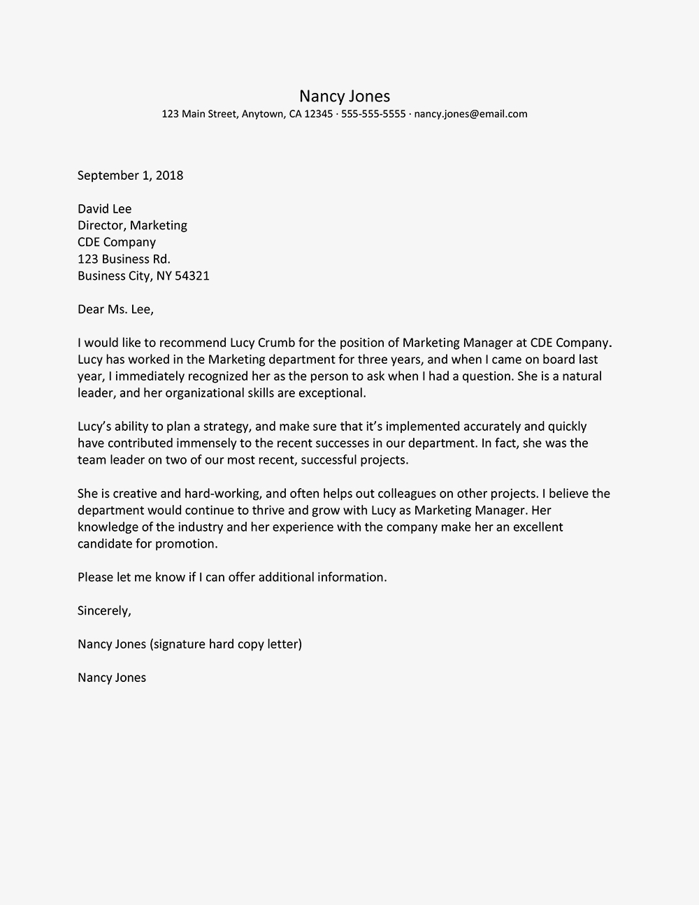 Recommendation Letter For Job Promotion Debandje regarding sizing 1000 X 1294