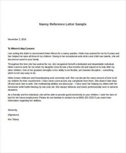 Recommendation Letter For Nanny Debandje in dimensions 600 X 730