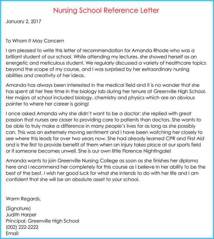 Recommendation Letter For Nurse Akali inside sizing 710 X 792