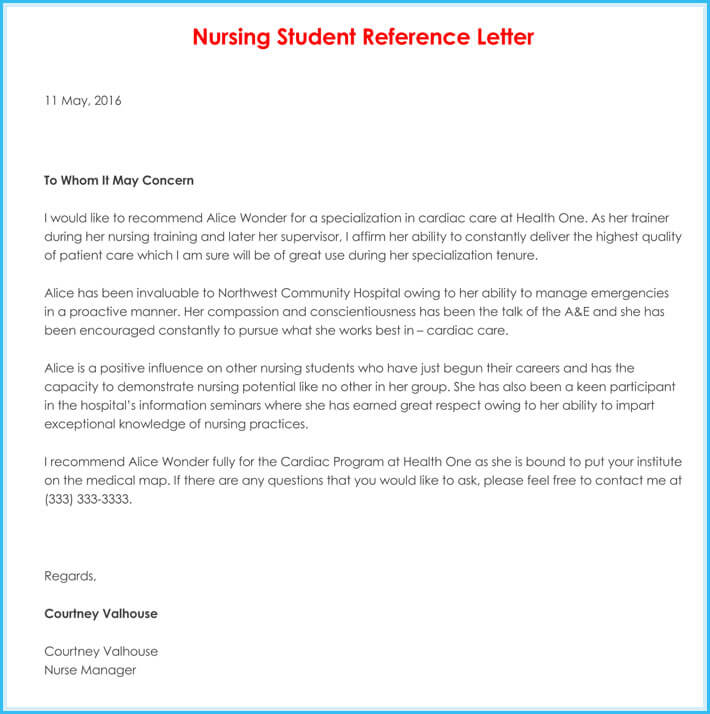 Recommendation Letter For Nurse Akali pertaining to dimensions 710 X 714