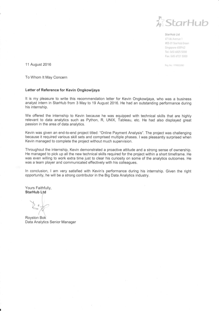 Recommendation Letter For Pr Application Singapore Akali in size 768 X 1087