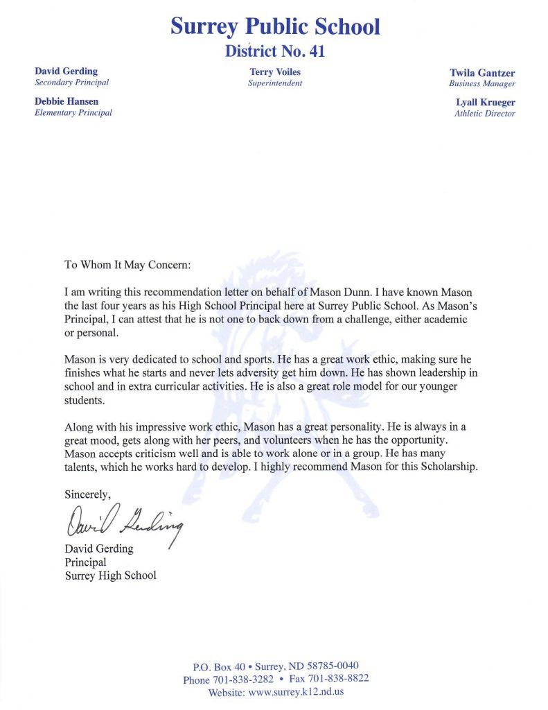 Recommendation Letter For Principal Enom with regard to sizing 791 X 1024