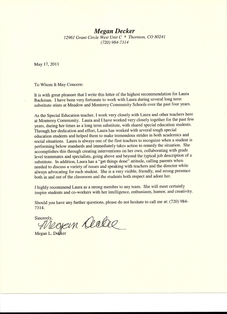 Recommendation Letter For Special Education Teacher Enom in sizing 728 X 1003
