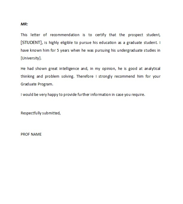 Recommendation Letter For Students Enom inside sizing 611 X 683