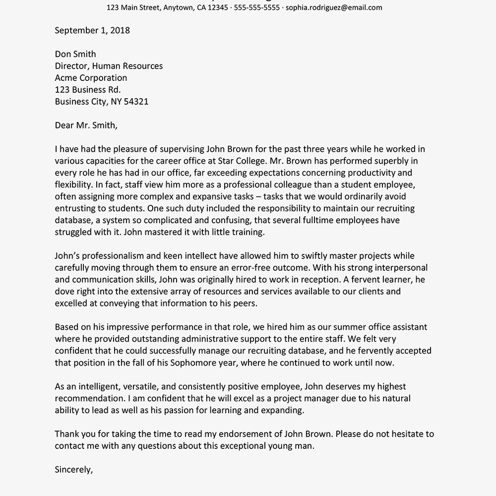 Recommendation Letter From Employer For Student Akali within proportions 1000 X 1000