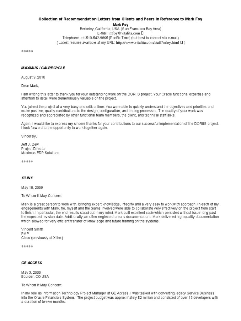 Recommendation Letter Templates 8 Free Templates In Pdf throughout size 768 X 1024