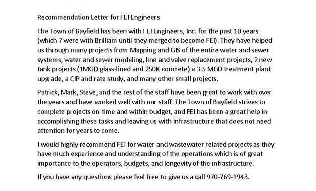 Recommendation Letters Fei Engineers pertaining to sizing 816 X 1056