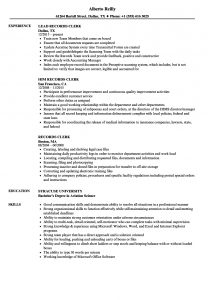 Records Clerk Resume Samples Velvet Jobs intended for proportions 860 X 1240