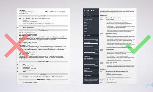 Recruiter Resume Sample Entry Level It Hr Corporate for size 2400 X 1279