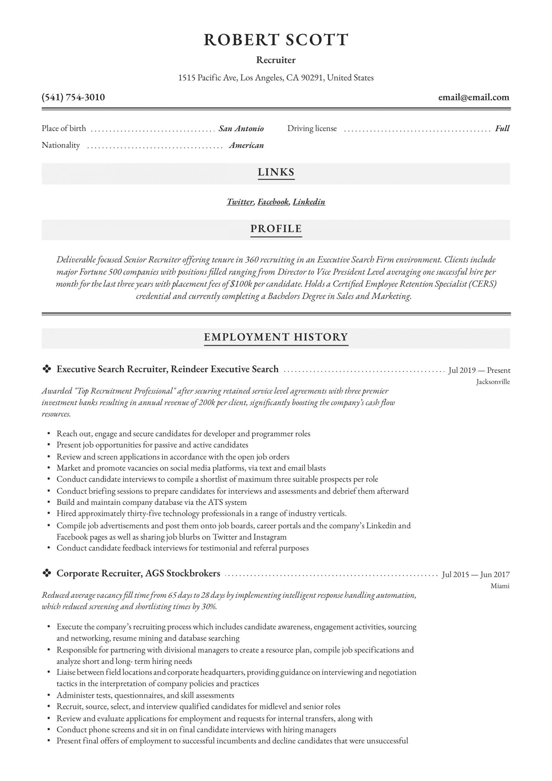 Recruiter Resume Writing Guide 12 Resume Examples 2020 within proportions 2480 X 3507
