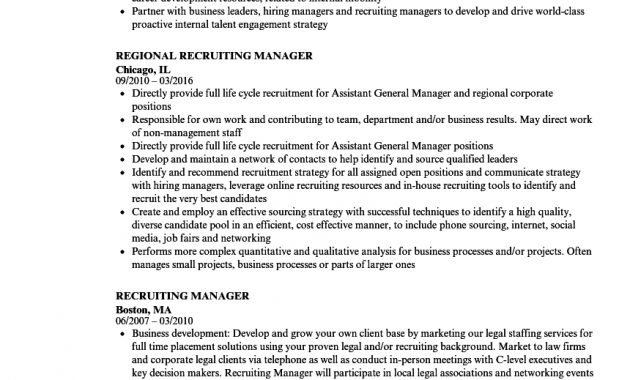 Recruiting Manager Resume Samples Velvet Jobs for sizing 860 X 1240