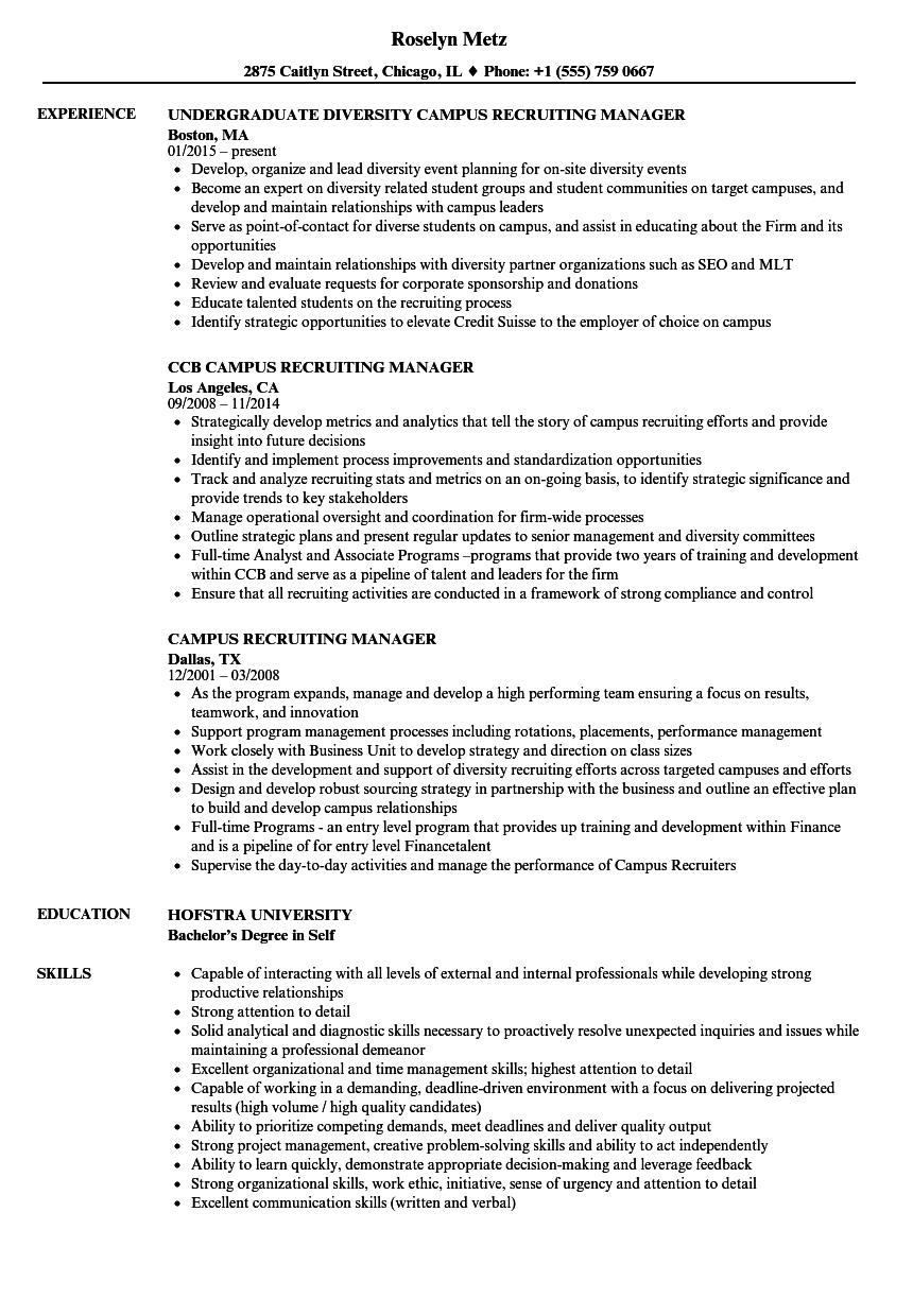 Recruitment Manager Resumes Akali for proportions 860 X 1240