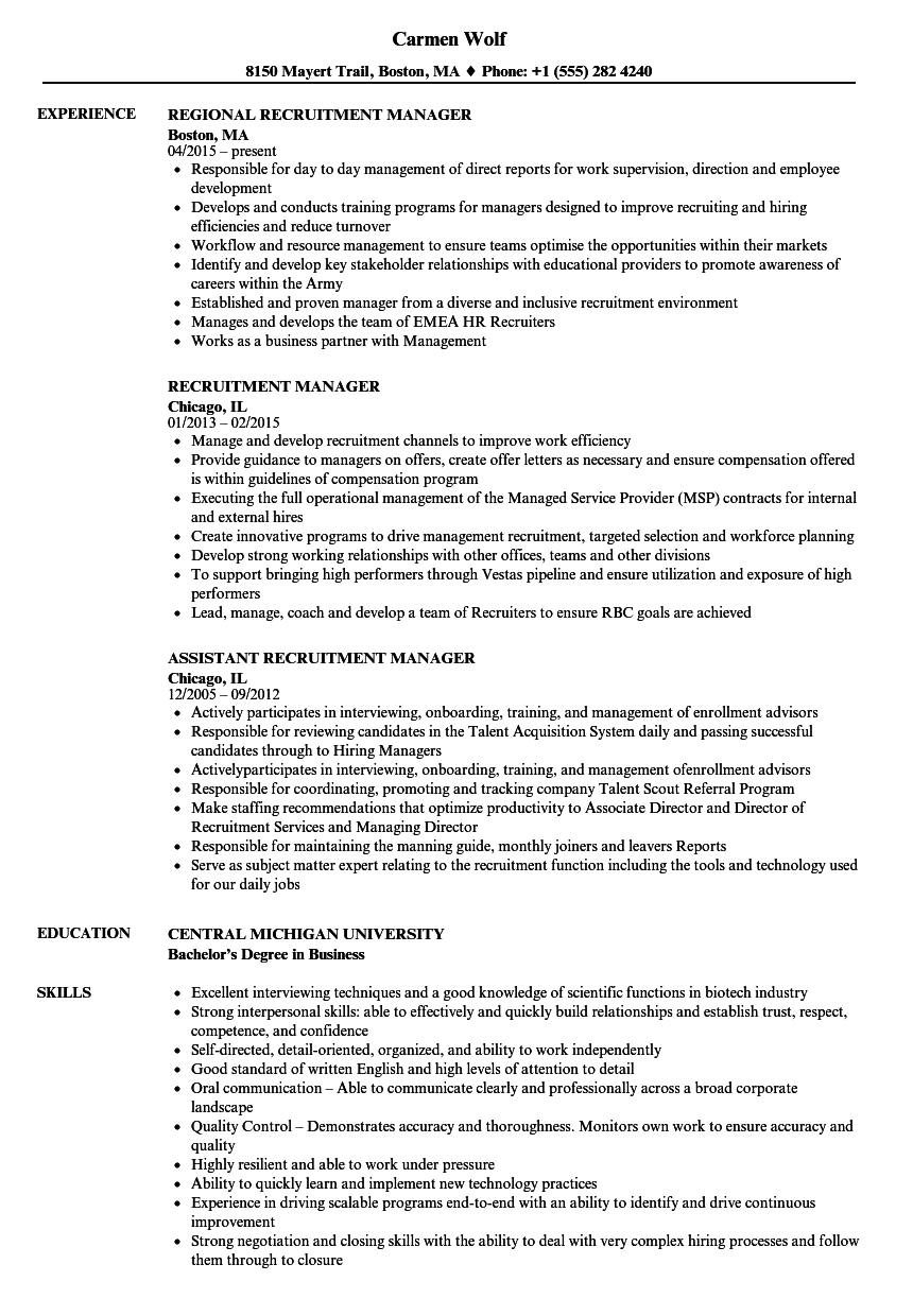 Recruitment Manager Resumes Akali with regard to measurements 860 X 1240