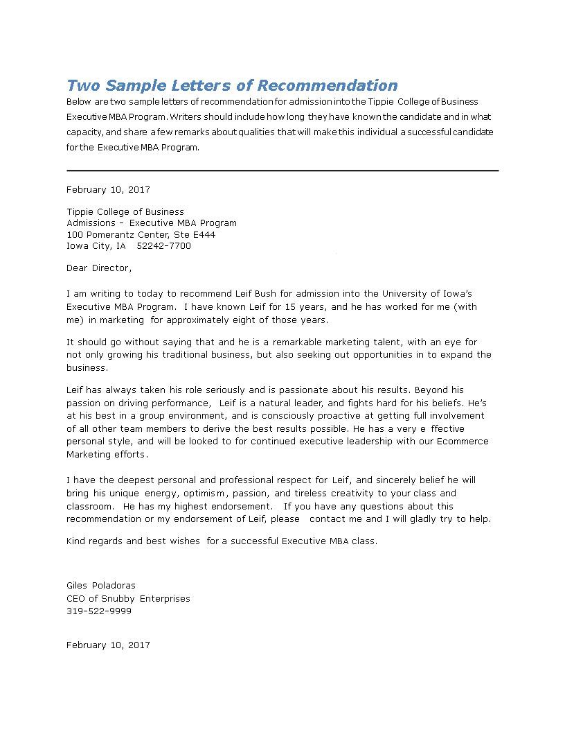 Reference Letter For Mba Program Stephanie Morgan Medium regarding dimensions 816 X 1056