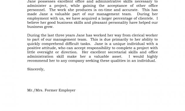 Reference Letter Of Recommendation Sample Sample Manager for dimensions 1275 X 1650