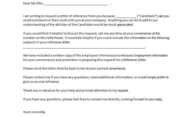 Reference Letter Request Employer Templates At intended for sizing 793 X 1122