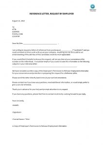 Reference Letter Request Employer Templates At throughout dimensions 793 X 1122