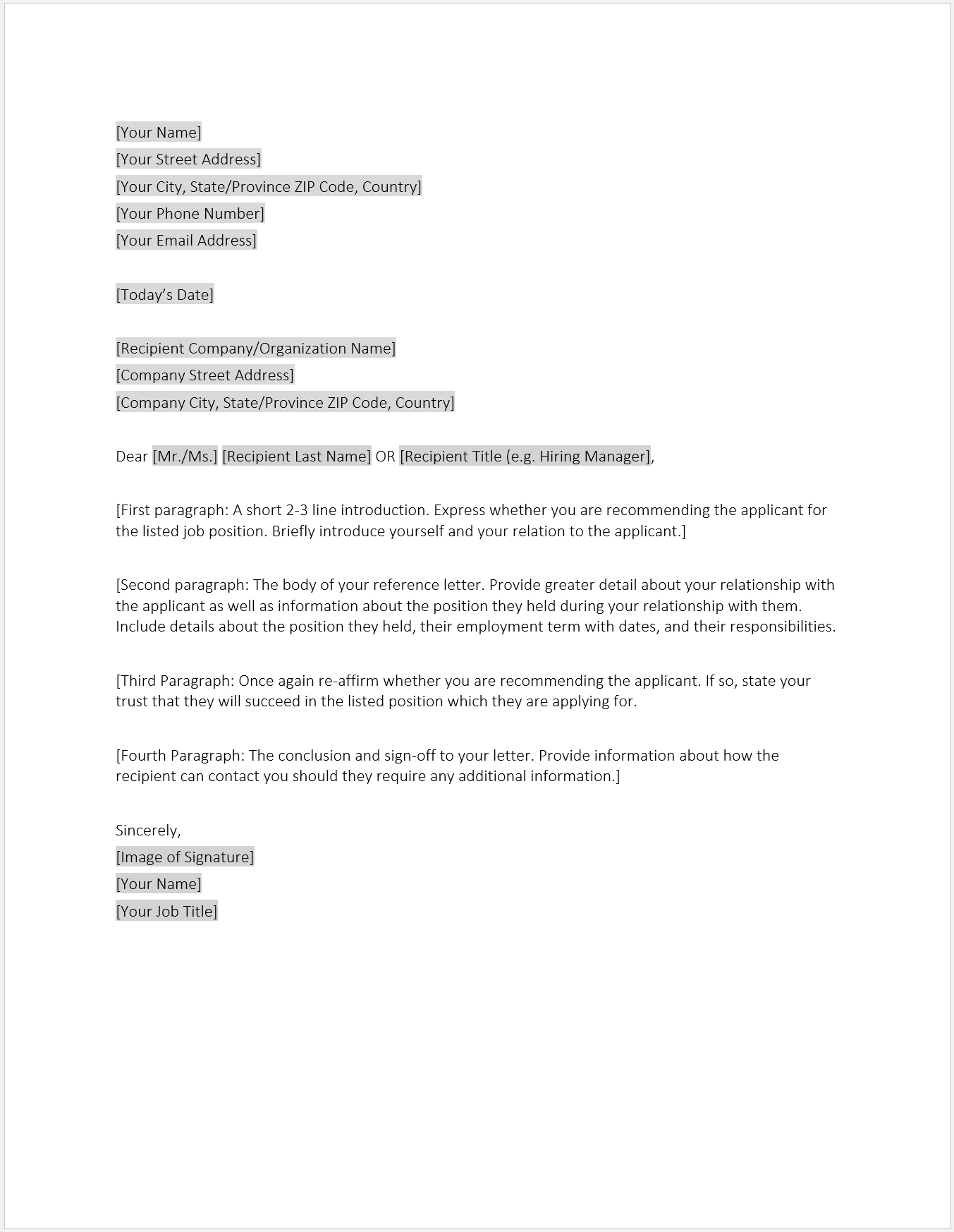 Reference Letter Template Download Free Template At Cfi throughout dimensions 1353 X 1746