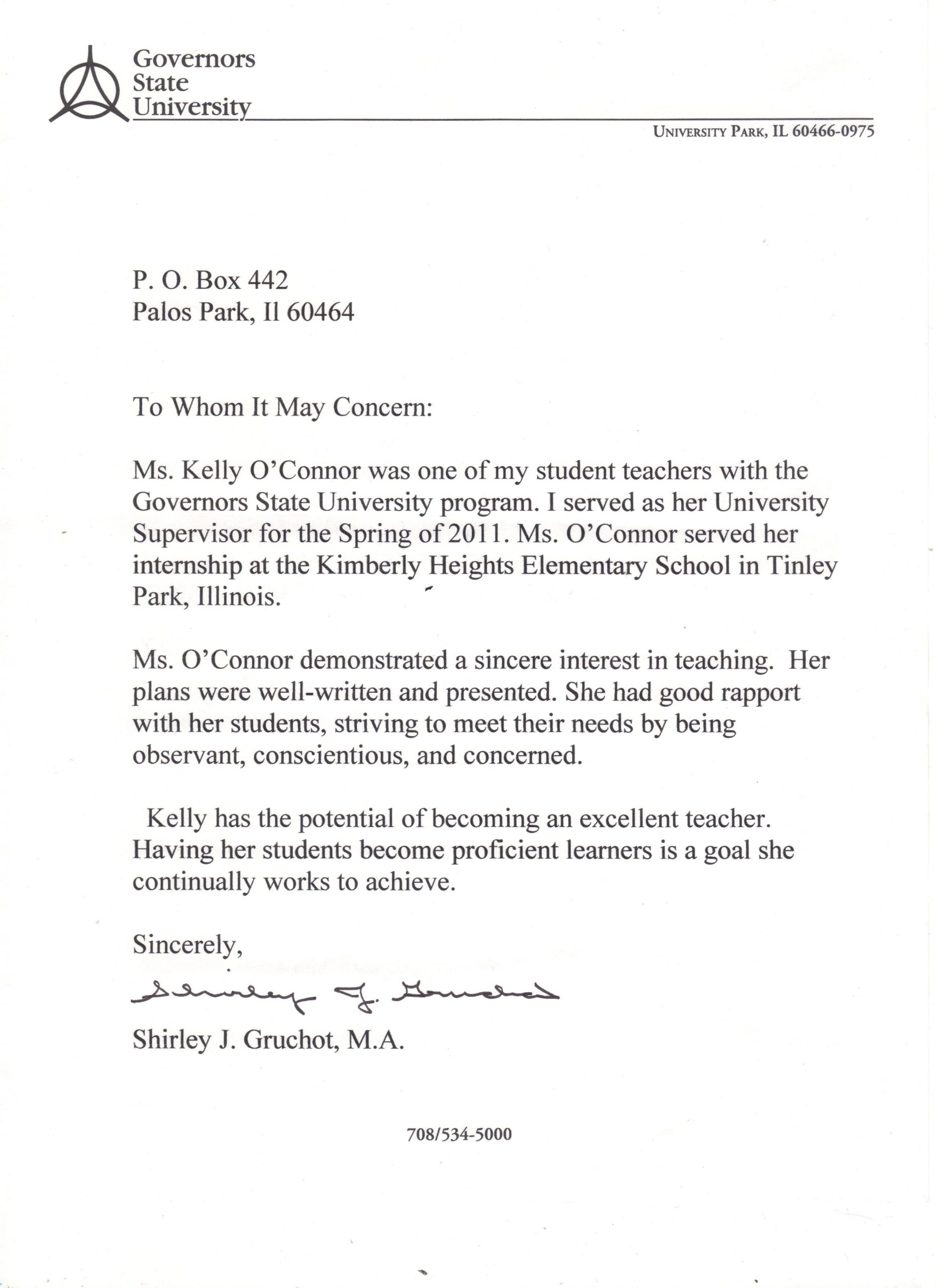 Reference Letters Kelly Oconnor Banaszaks Teaching in dimensions 2550 X 3510
