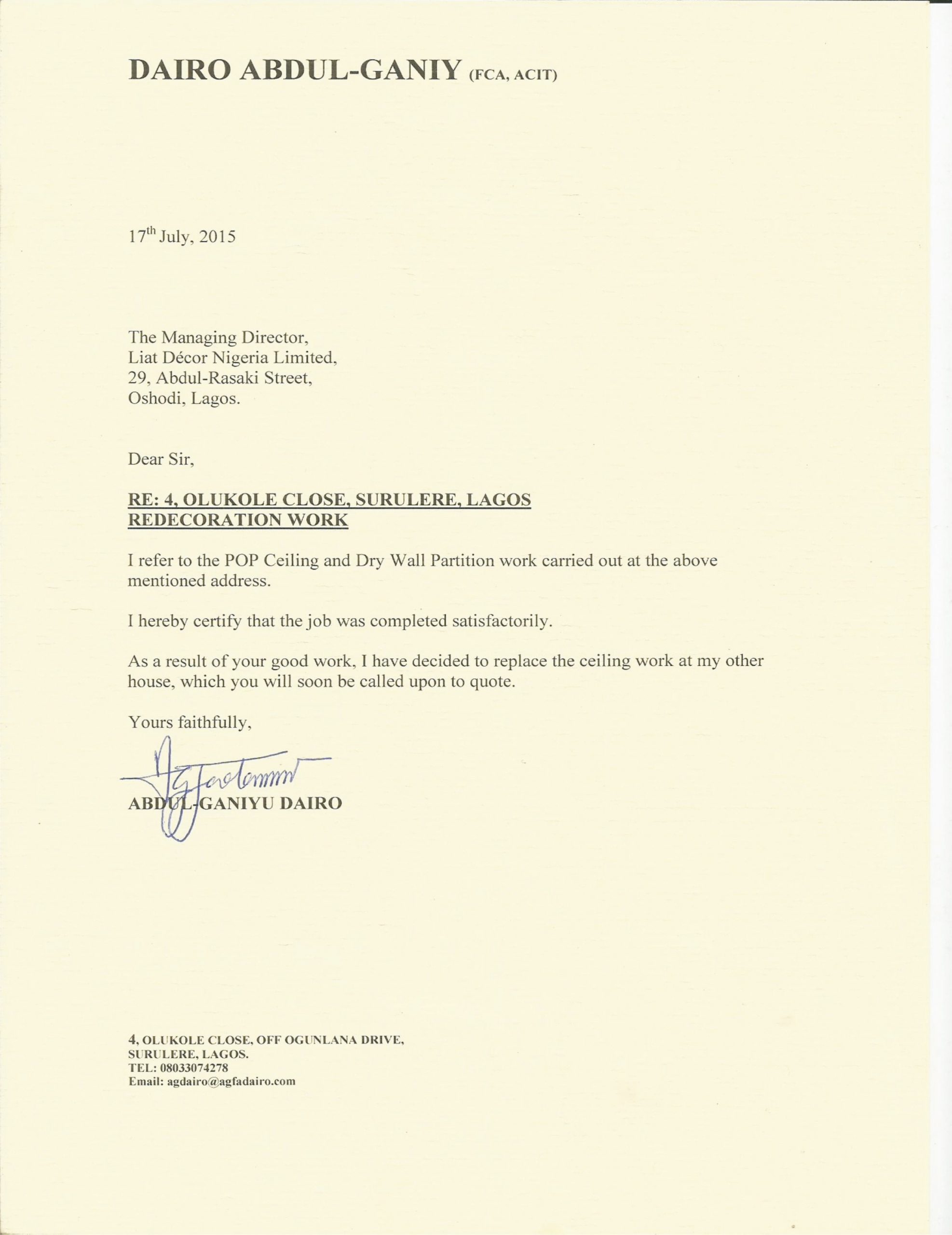 Reference Letters Liat Decor Nig Ltd intended for sizing 2484 X 3222
