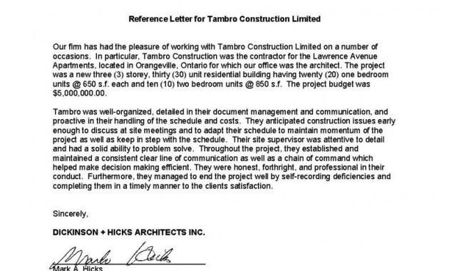 Reference Letters Tambro Construction Ltd regarding size 792 X 1024