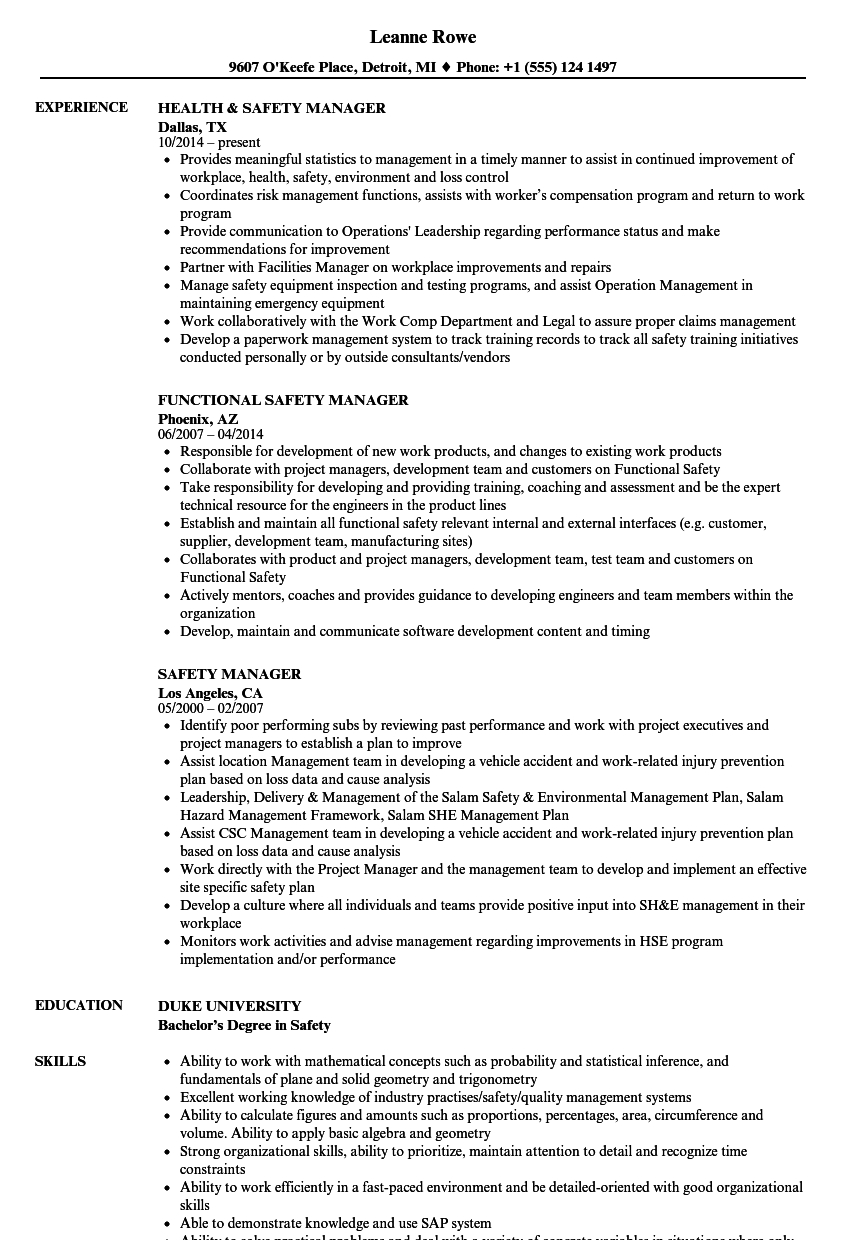 Regional Hse Manager Resume Akali in measurements 860 X 1240