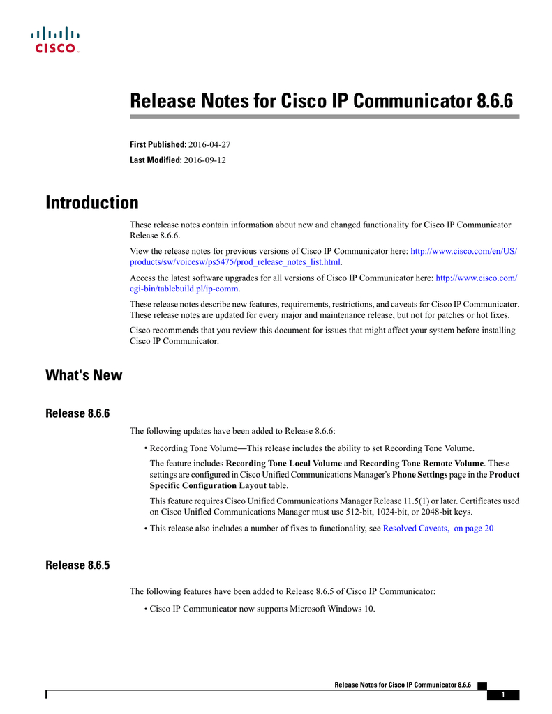 Release Notes For Cisco Ip Communicator 866 Manualzz inside proportions 791 X 1024