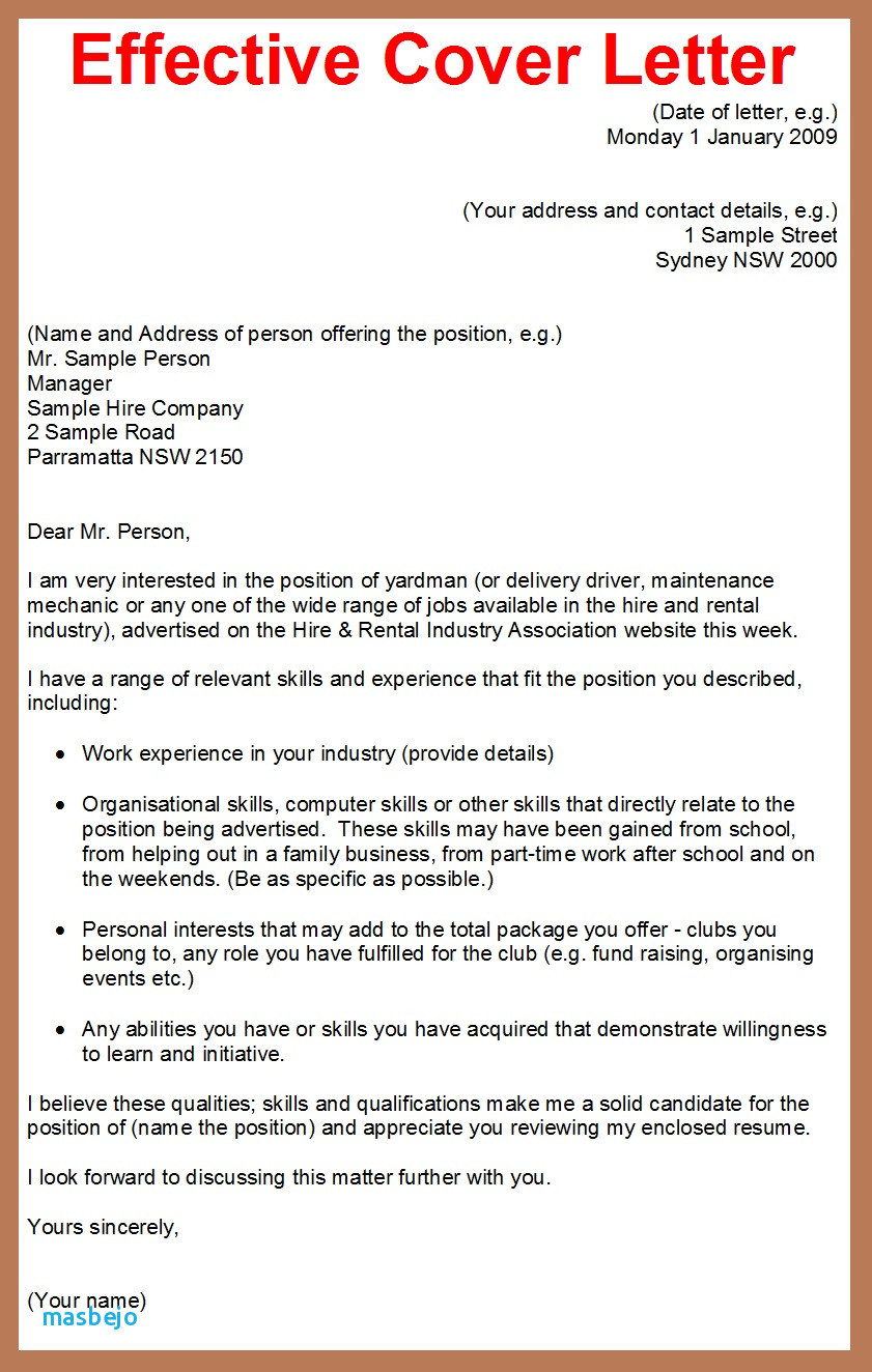 Cover Letter Sample Rental Property