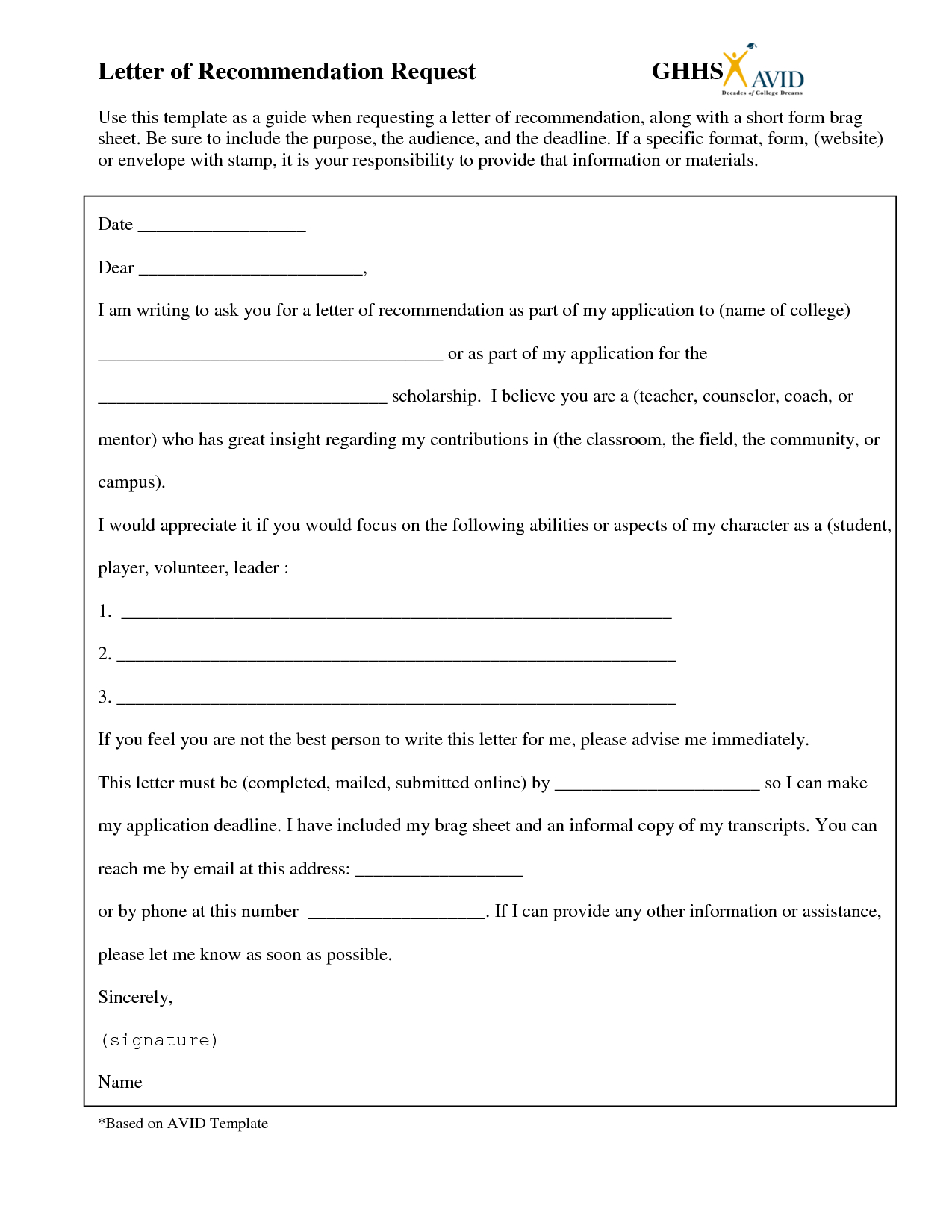 Request For Letter Of Reccomendation Template intended for dimensions 1275 X 1650