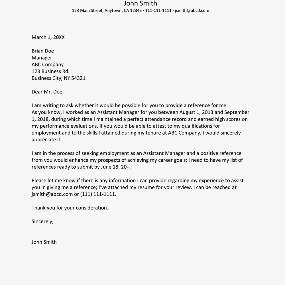 Request For Letter Of Recommendation From Employer Debandje inside dimensions 1000 X 1000