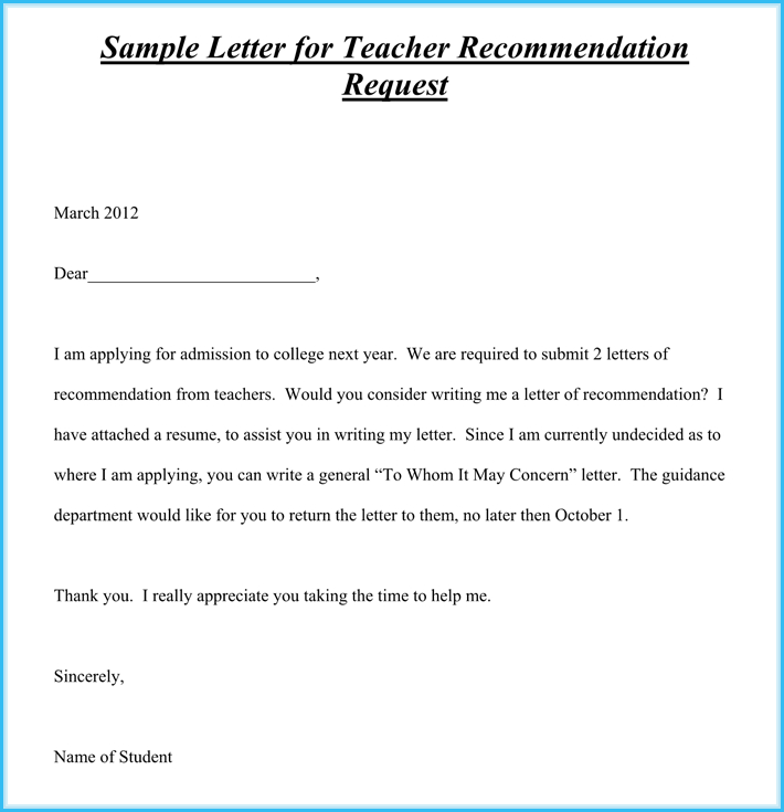 Request For Teacher Recommendation Letter Debandje regarding proportions 710 X 735
