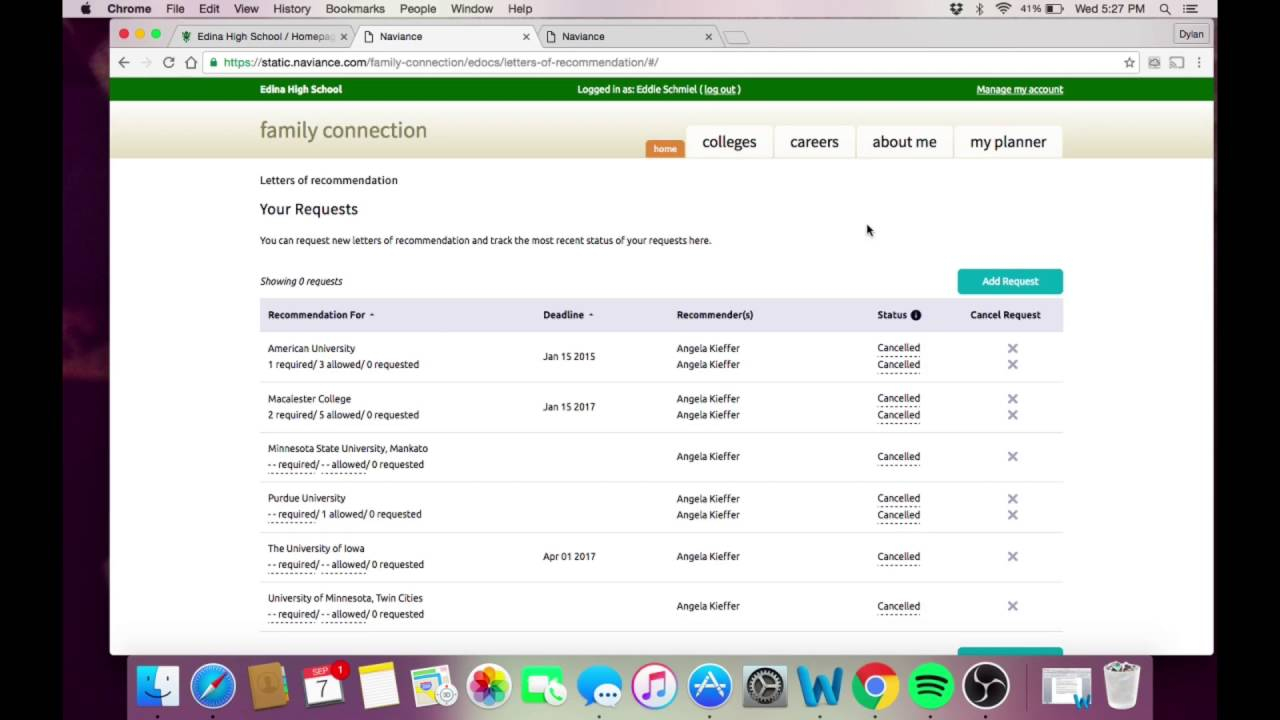 Requesting Letters Of Recommendation Through Naviance 17 18 within sizing 1280 X 720