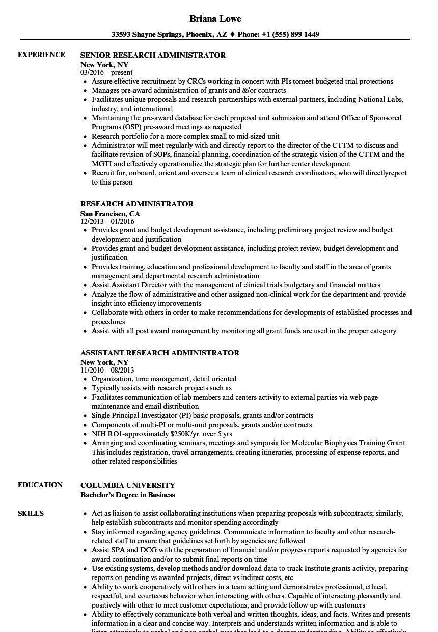 Research Administrator Resume Samples Velvet Jobs regarding proportions 860 X 1240