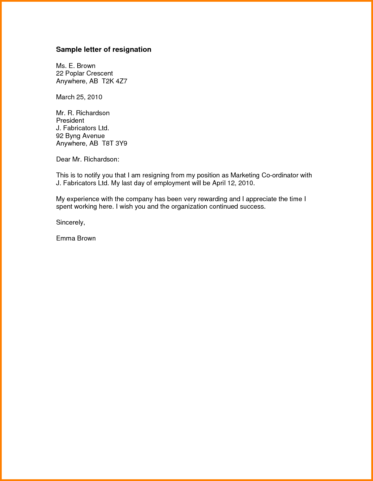 Resignation Letter Sample With Notice Period Samples Simple throughout proportions 1287 X 1662