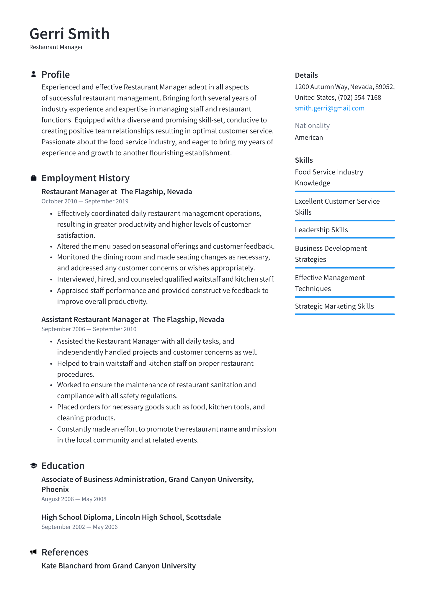 Restaurant Manager Resume Examples Writing Tips 2020 Free with regard to size 1440 X 2036