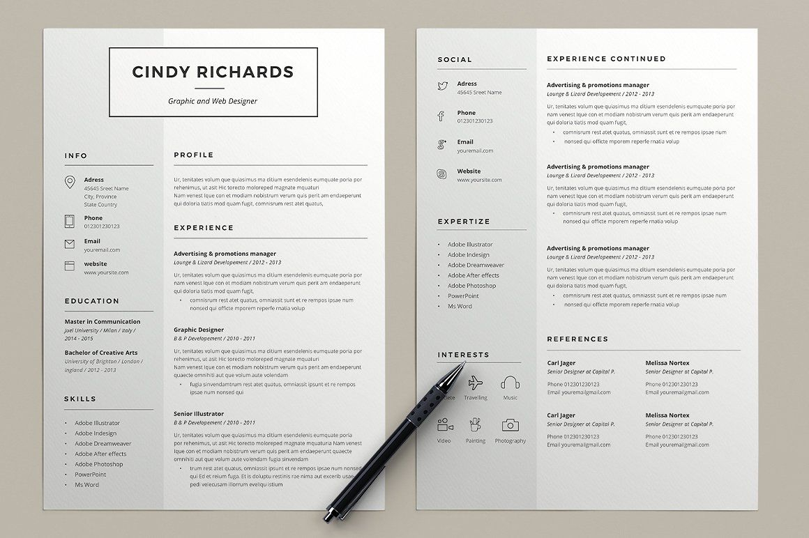 Resume Cindy 2 Pages Resume Templates Resume Best throughout dimensions 1160 X 772