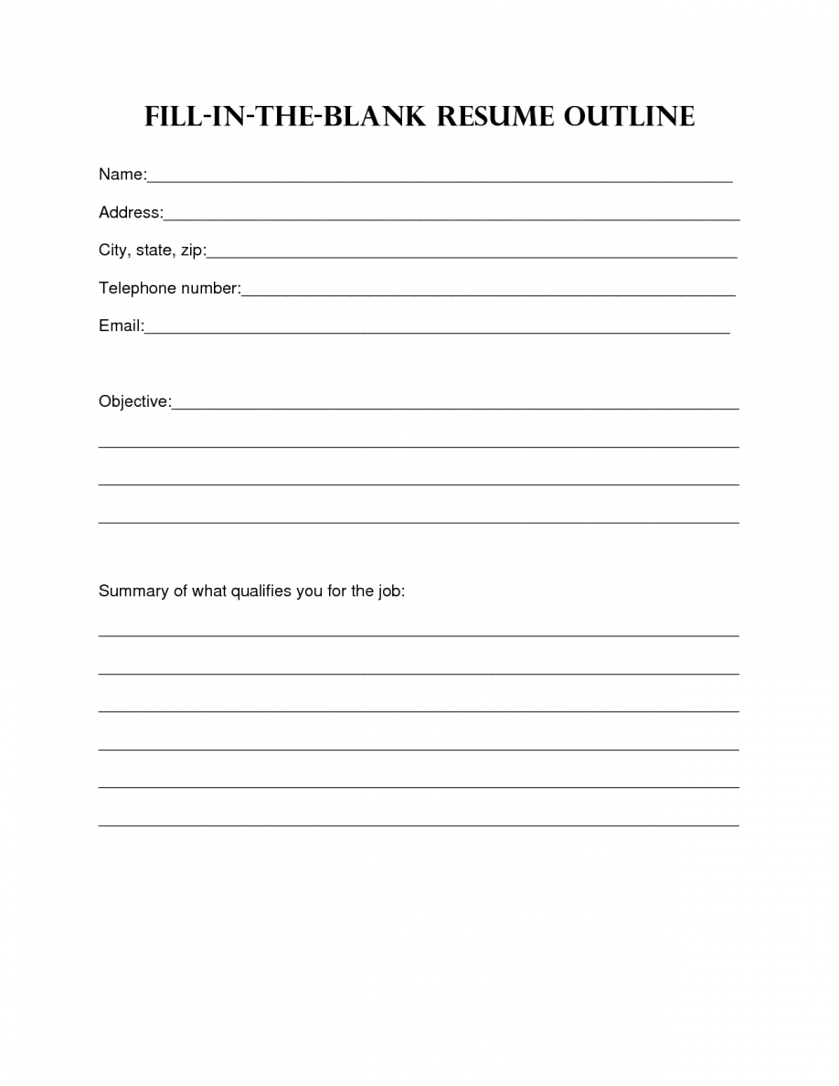 free simple blank resume template