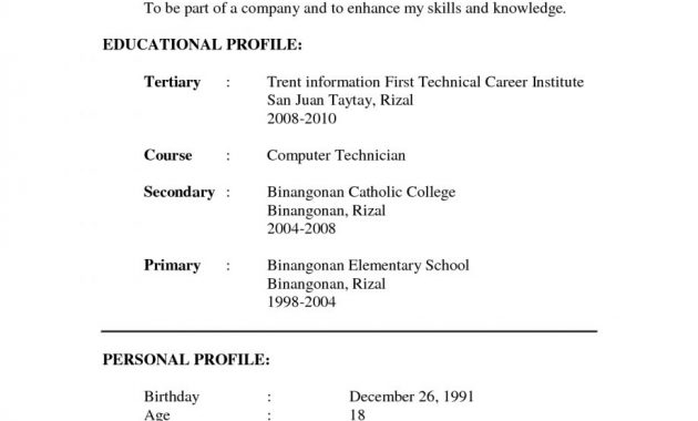 Resume Example Format For Ojt Latest Free Templates Biodata throughout dimensions 918 X 1188