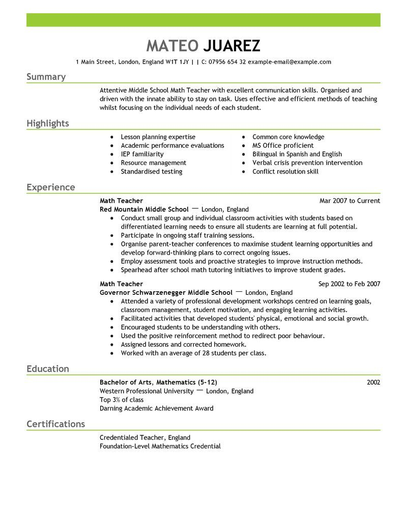 Resume Examples 2017 For Jobs Teacher Resume Template intended for dimensions 800 X 1035