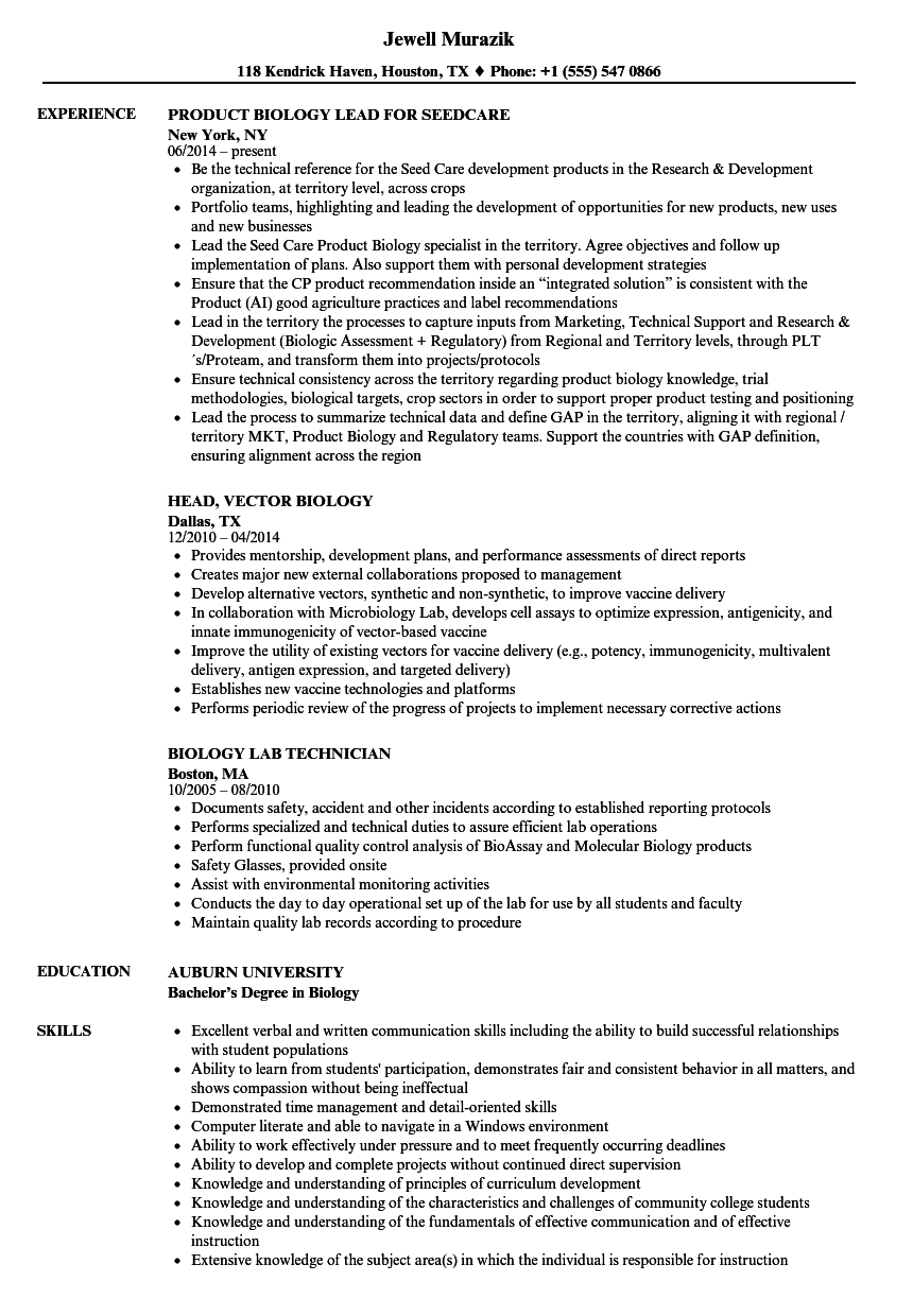 Resume Examples Biology Resume Examples Job Resume for size 860 X 1240